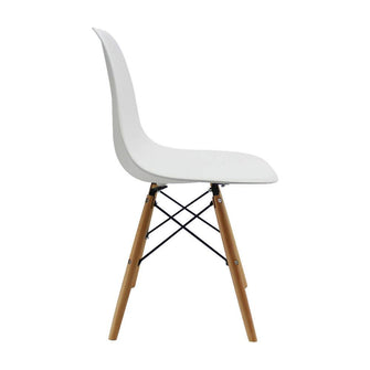 Kit por 4 sillas Eames Patas En Madera para comedor, sala, restaurante - Blancas