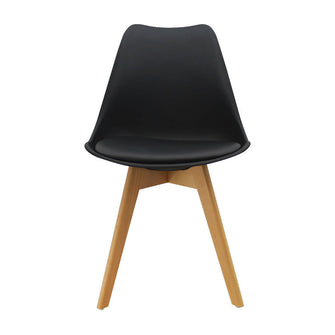 Silla Oslo Asiento Acolchado Patas en Madera - Negra