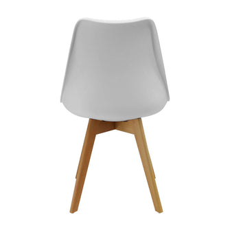 Silla Oslo Asiento Acolchado Patas en Madera - Blanca