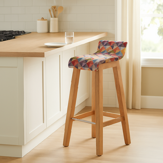 Silla Bar Madera 85x32x44.5cm Tapizada Colors
