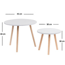 Set x 2 Mesa De Centro Bolillo (40x45x45) Blanca