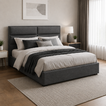 Cama Firenze Tela 160X190 Queen, Color Gris