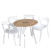 Comedor Redondo 4p 5x80x80cm Vienes + 4 Sillas Solna