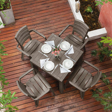 Combo Comedor Baru (1 Mesa + 4 Sillas Con Brazos) Mocca