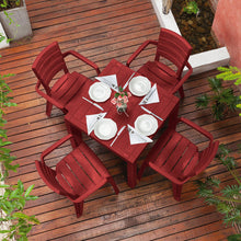 Combo Comedor Barú Trendy (1 Mesa + 4 Sillas Con Brazos) Rojo