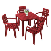 Combo Comedor Barú Trendy (1 Mesa + 4 Sillas Con Brazos) Rojo