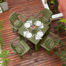 Combo Comedor Barú Trendy (1 Mesa + 4 Sillas Con Brazos) Verde Selva