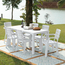 Combo Comedor Familiar Barú (1 Mesa + 6 Sillas Con Brazos) Gris Hielo