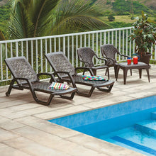 Combo Playero (2 Camas Asoleadoras + 2 Sillas Playeras + 1 Mesa De Centro) Wengue