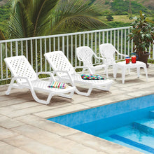 Combo Playero (2 Camas Asoleadoras + 2 Sillas Playeras + 1 Mesa De Centro) Blanco