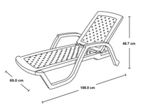 Combo Playero (2 Camas Asoleadoras + 2 Sillas Playeras + 1 Mesa de Centro) Wengue