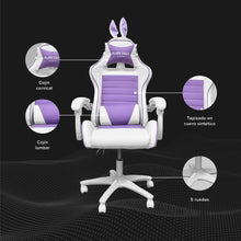 Silla Gamer Bunny Ergonómica Con Orejas, Blanco