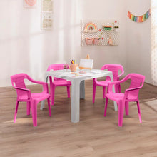 Combo Infantil (1 Mesa + 4 Sillas) Rosado Fuerte