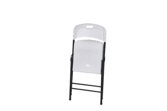 Set de Seis Sillas Plegables Dano, Blanco, espaldar y asiento en material plastico y patas metálicas