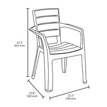 Silla Barú con Brazos Gris Hielo