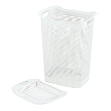Cesta Para Ropa Linum Con Tejido Premium Blanco