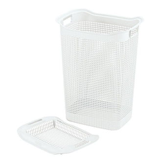 Cesta Para Ropa Linum Con Tejido Premium Blanco