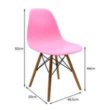 Kit por 2 sillas Eames Patas En Madera para comedor, sala, restaurante - Rosada