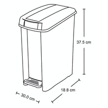 Basurero Pedal Delgado 10 Litros Negro