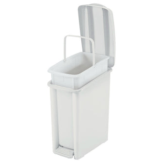 Basurero Pedal Delgado 10 Litros Blanco