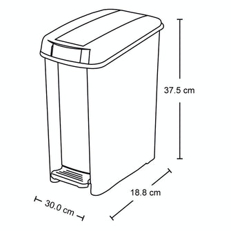 Basurero Pedal Delgado 10 Litros Verde