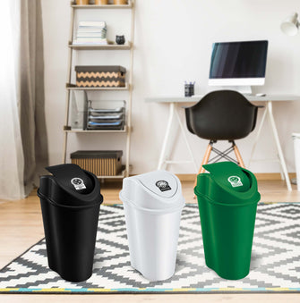 Papelera Style Tapa Vaiven 10 Litros Verde
