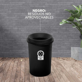 Papelera Style Tapa Vaiven 10 Litros Negro