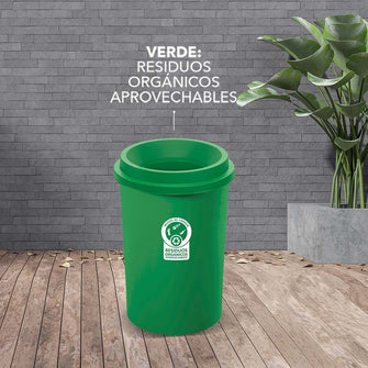Papelera Evo 50 Litros Manejo Residuos Verde