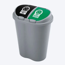 Basurero Manejo De Residuos 50 Litros Doble Gris