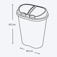 Basurero Manejo De Residuos 50 Litros Doble Gris