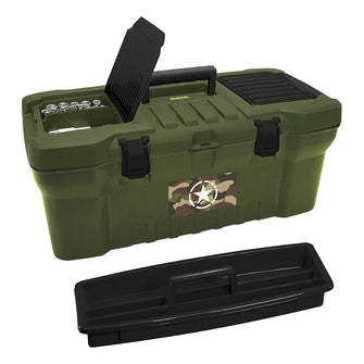 Caja Herramientas 16" Cerradura Plástica Verde