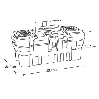 Caja Herramientas 16" Cerradura Plástica Verde