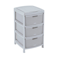 Gavetero Fique con 3 Gavetas y Tapa Organizadora Gris Hielo