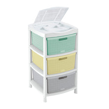 Gavetero Fique con 3 Gavetas y Tapa Organizadora Tricolor Bebe