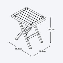 Mesa Plegable Rectangular Barú Gris Hielo