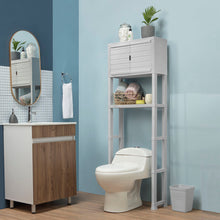 Estante Organizador de Baño 3 Niveles con Puertas Gris Hielo