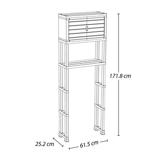 Estante Organizador de Baño 3 Niveles con Puertas Gris Hielo