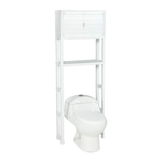 Estante Organizador de Baño 3 Niveles con Puertas Blanco