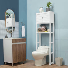 Estante Organizador de Baño 3 Niveles con Puertas Blanco