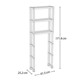 Estante Organizador de Baño 3 Niveles Gris Hielo