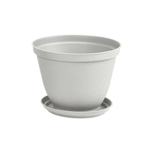 Matera Redonda Rafia 25 Cm con Plato Gris Hielo