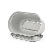 Matera Ovalada Rafia 40 Cm con Plato Gris Hielo