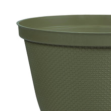 Matera Redonda Rafia 30 Cm con Plato Verde Musgo