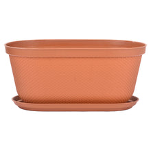 Matera Ovalada Rafia 40 Cm con Plato Terracota