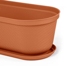 Matera moderna Ovalada Rafia 60 Cm con Terracota