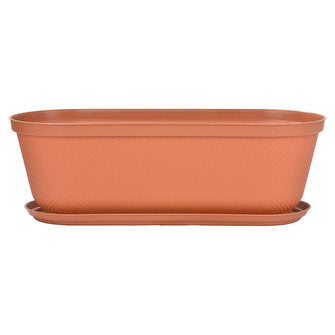 Matera moderna Ovalada Rafia 60 Cm con Terracota