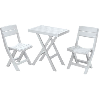 Combo Mesa Cuadrada Plegable + 2 Sillas Plegables Barú Gris