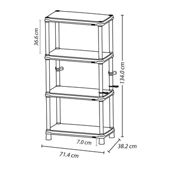 Estante multifuncional de 4 Niveles Solido 15" Mocca