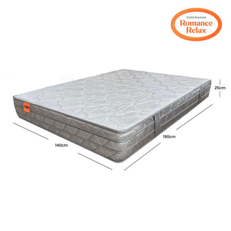 Colchón Romance Relax Dream Lite 140x190 Color Gris Claro y Blanco