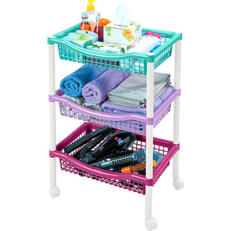 Canasta Móvil Rectangular de 3 Niveles Glam